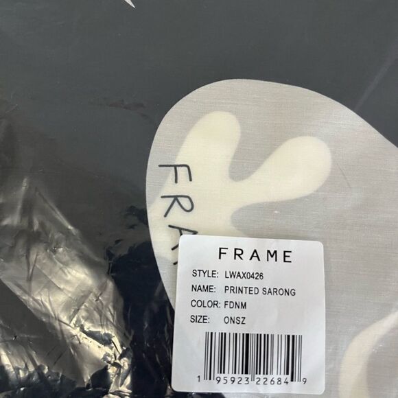 FRAME Womens Printed Sarong Silk Blend Fadednoirmulti Scarf - Picture 7 of 11